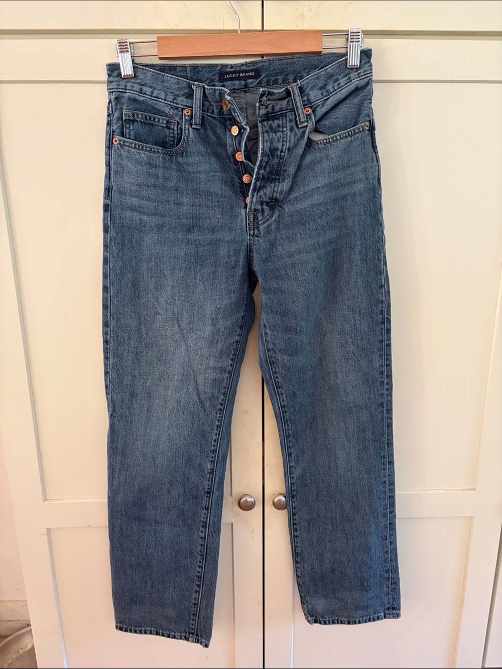 Lucky Brand  Medium Wash High Rise 90’s Button Fly Jean; Size 2